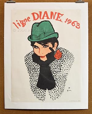 LIGNE DIANE 1963 - Affiche originale de René Gruau