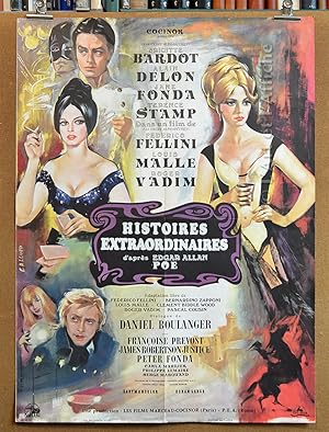 HISTOIRES EXTRAORDINAIRES, affiche originale F. FELLINI Louis MALLE Roger VADIM