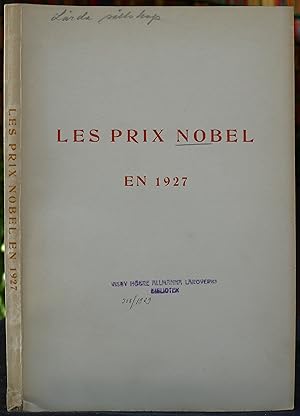 Imagen del vendedor de Les Prix Nobel en 1927 a la venta por Gurra's Books