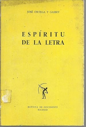 Seller image for Espiritu de la letra for sale by TU LIBRO DE OCASION