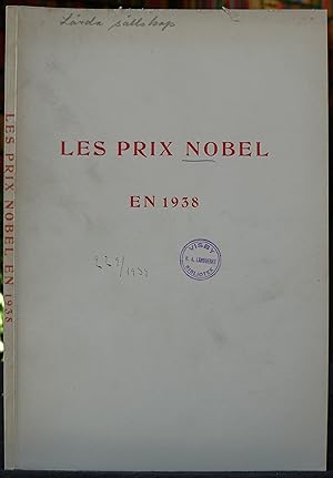 Imagen del vendedor de Les Prix Nobel en 1938 a la venta por Gurra's Books