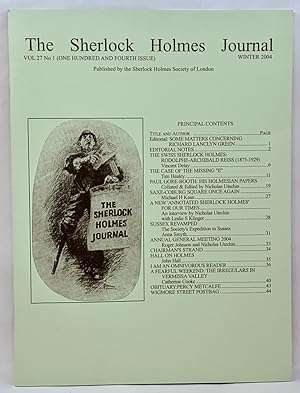 Seller image for The Sherlock Holmes Journal (Volume 27, Number 1-104 issue, Winter 2004) for sale by Zach the Ripper Books
