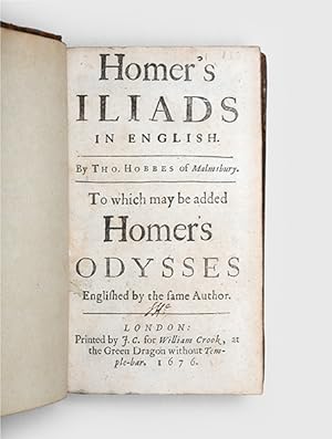 Bild des Verkufers fr Homer's Iliads in English. To which may be added Homer's Odysses Englished by the same Author. zum Verkauf von Peter Harrington.  ABA/ ILAB.