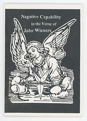 Immagine del venditore per Negative Capability in the Verse of John Wieners venduto da Division Leap