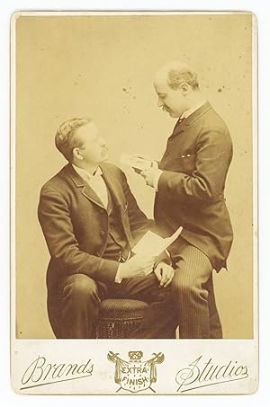 Cabinet Card Photograph of Two Men Reading