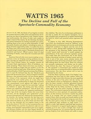 Imagen del vendedor de Watts 1965. The Decline and Fall of the Spectacle-Commodity Economy a la venta por Division Leap