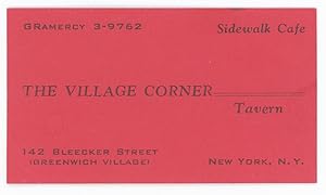 Business Card for the Village Corner Tavern