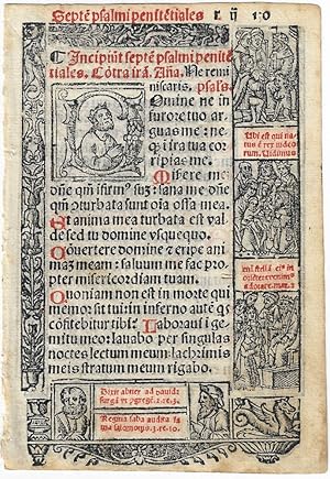 1523 - Leaf from a Book of Hours in Latin. Venice: Lucantonio Giunta, 1523