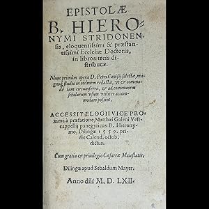 1562 1st Edtn EPISTOLAE B. HIERONYMI STRIDONENSIS, ELOQUENTISSIMI & PRAESTANTISSIMI ECCLESIAE DOC...