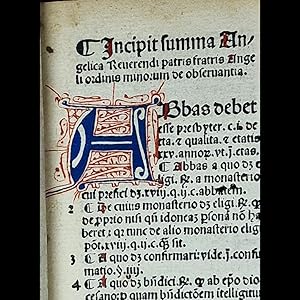 1499 Incunabula SUMMA ANGELICA DE CASIBUS CONSCIENTIAE By Angelus de Clavasio Good Religion