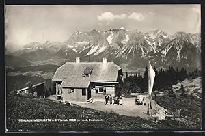 Ansichtskarte Schladmingerhütte, Ansicht gegen d. Dachstein