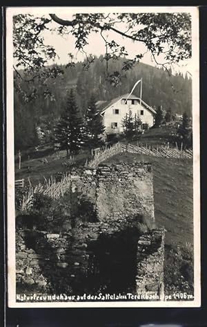 Ansichtskarte Naturfreundehaus auf der Sattelalm, Terenbachalpe