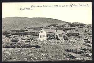 Ansichtskarte Graf Meran-Schutzhaus, Blick zum Gipfel