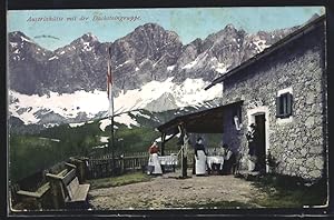 Ansichtskarte Austriahütte, Motiv mit der Dachsteingruppe