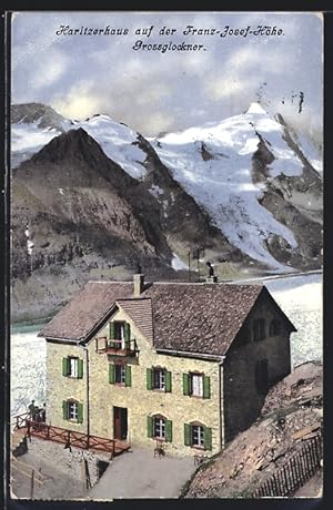 Ansichtskarte Haritzerhaus, Berghütte auf der Franz-Josef-Höhe mit Grossglockner
