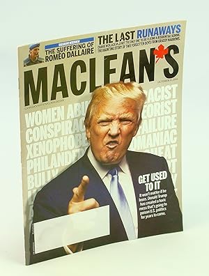 Imagen del vendedor de Maclean's, Canada's National Magazine, October 31, 2016 - Donald Trump Cover Photo a la venta por RareNonFiction, IOBA