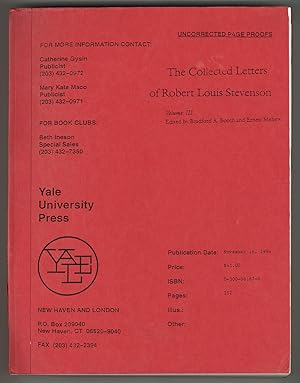 Bild des Verkufers fr The Letters of Robert Louis Stevenson Volume Three August 1879 - September 1882 zum Verkauf von Between the Covers-Rare Books, Inc. ABAA