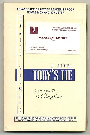 Immagine del venditore per Toby's Lie venduto da Between the Covers-Rare Books, Inc. ABAA