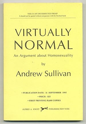 Bild des Verkufers fr Virtually Normal: An Argument About Homosexuality zum Verkauf von Between the Covers-Rare Books, Inc. ABAA