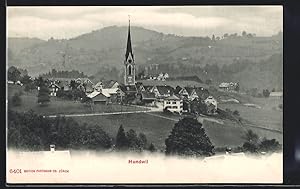 Ansichtskarte Hundwil, Ortsansicht mit Kirche