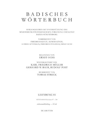 Seller image for Badisches Wrterbuch, Band V/Lieferung 85 for sale by BuchWeltWeit Ludwig Meier e.K.