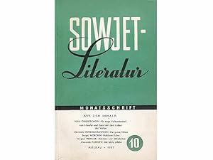 Zeitschriften-Sammlung Sowjetliteratur". 9 Titel. 1.) Heft 3/1952, aus dem Inhalt  J. Trifonow:...