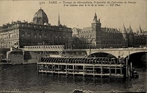 Ansichtskarte / Postkarte Paris, Metropolitan Works, Vorbereitungen für Caisson-Untergangsarbeiten