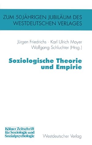 Bild des Verkufers fr Soziologische Theorie und Empirie zum Verkauf von Studibuch