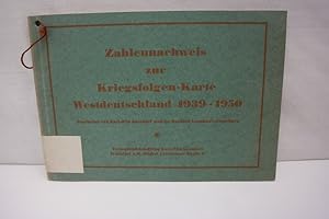 Bild des Verkufers fr Zahlennachweis zur Kriegsfolgen-Karte Westdeutschland 1939 - 1950 zum Verkauf von Antiquariat Wilder - Preise inkl. MwSt.