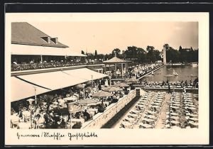 Ansichtskarte Hannover, Maschsee-Gaststätte, Terrasse mit Wasserblick
