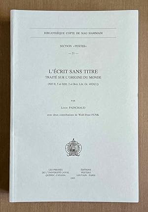 Imagen del vendedor de L'crit sans titre. Trait sur l'origine du monde a la venta por Meretseger Books