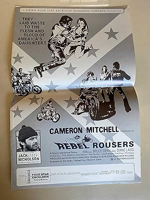 Image du vendeur pour Rebel Rousers Pressbook 1970 Jack Nicholson, Bruce Dern, Diane Ladd, Cameron Mitchell mis en vente par AcornBooksNH