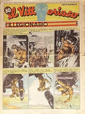 Seller image for Settimanale a Fumetti per i Ragazzi - Il Vittorioso N. 39 - 1938 Il Legionario for sale by Chartaland