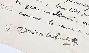 Lettre autographe signée à la poétesse Renée de Brimont à propos de son recueil Fond de cantine
