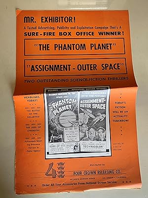 Imagen del vendedor de The Phantom Planet / Assignment- Outer Space Pressbook 1962 Rare! a la venta por AcornBooksNH