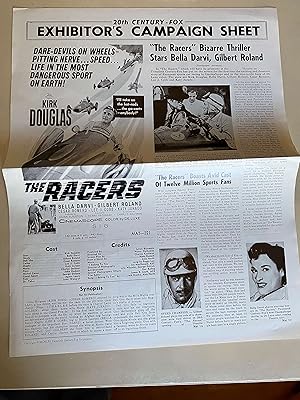 Seller image for The Racers Pressbook 1955 Kirk Douglas, Bella Darvi, Gilbert Roland for sale by AcornBooksNH