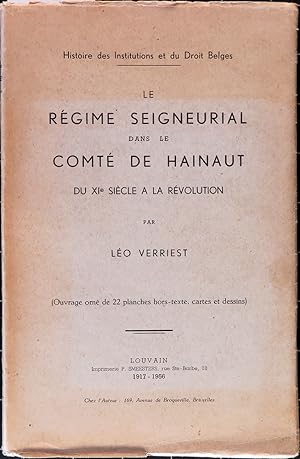 Image du vendeur pour Le rgime seigneurial dans le comt de Hainaut du XIe sicle  la rvolution mis en vente par L'ivre d'Histoires