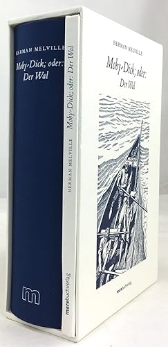 Bild des Verkufers fr Moby-Dick; oder: Der Wal. Deutsch von Friedhelm Rathjen. Mit 369 Illustrationen von Rockwell Kent. Herausgegeben von Norbert Wehr. Im Anhang ein Essay von Jean-Pierre Lefebvre ber "Die Arbeit des Wals", zeitgenssische Dokumente aus dem Quellgebiet des Romans, u. a. von Owen Chase und Jeremiah Reynolds, ferner Melvilles Essay "Hawthorne und seine Moose" sowie sieben Briefe an Sophia Hawthorne und Nathaniel Hawthorne. (Und das dazugehrige Hrbuch:) Hermann Melville: Moby-Dick; oder: Der Wal. Gelesen von Christian Brckner. In der bersetzung von Friedhlem Rathjen. (Zusammen im Schmuckschuber). 1. Auflage. zum Verkauf von Antiquariat Heiner Henke