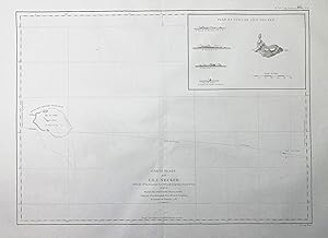 "Carte Plate de l'Ile Necker / Plan et Veues de l'Ile Necker" - Necker island Pacific Ocean Briti...