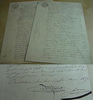 Bild des Verkufers fr Dokumente 1857 & 1867 ber jdischen Bankier WOLF ISAAC (*1818) in EDENKOBEN zum Verkauf von Versandantiquariat tucholsklavier