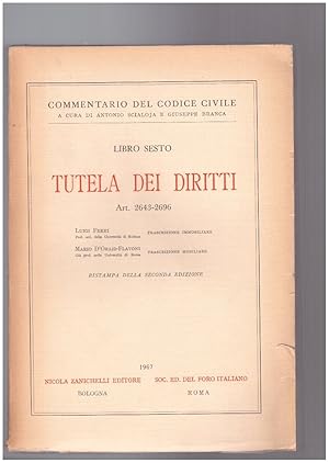 Seller image for Tutela dei diritti Libro Sesto Art. 2643-2696 for sale by librisaggi