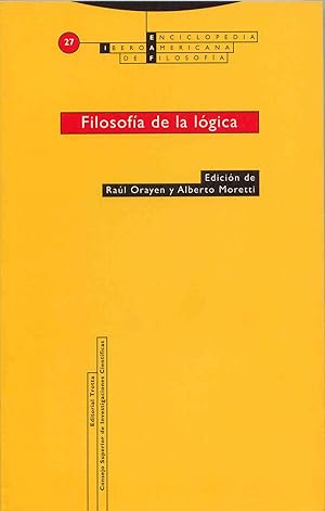 Imagen del vendedor de FILOSOFA DE LA LGICA Vol. 27 a la venta por Imosver