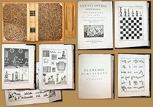 Image du vendeur pour Encyclopdie mthodique. Dictionaire des jeux : avec les planches relatives, faisant suite aux Amusemens des sciences mathe matiques &c. with 13 leaves of plates and 88 leaves of plates Planches d'amusemens des sciences [= Atlas Volume of the Book: Amusemens des sciences mathmatiques et physiques : procds curieux des arts, tours rcratifs et dcouvertes ingnieuses et varies de l'industrie, avec l'explication de planches, et de figures qui y sont relatives. Padoue : [s.n.] 1793] mis en vente par ANTIQUARIAT.WIEN Fine Books & Prints