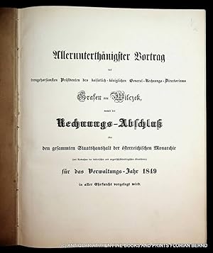 CENTRAL RECHUNGS ABSCHLUSS DER ÖSTERREICHISCHEN MONARCHIE für 1849 1849 Titel: > Mehrere Zwischen...