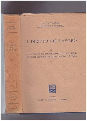 Imagen del vendedor de Il diritto del lavoro. Volume II a la venta por librisaggi