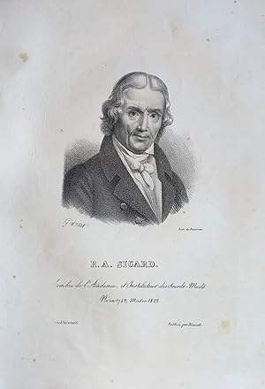 GRAVURE 19ème R. A. SICARD INSTITUTEUR DES SOURS MUETS