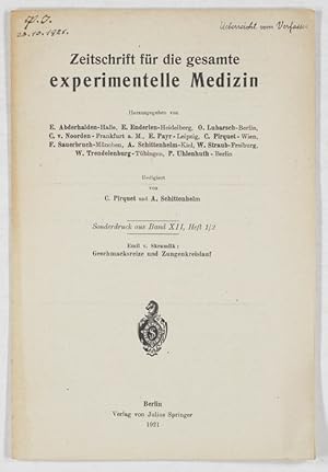 Bild des Verkufers fr Geschmacksreize und Zungenkreislauf. zum Verkauf von Antiq. F.-D. Shn - Medicusbooks.Com