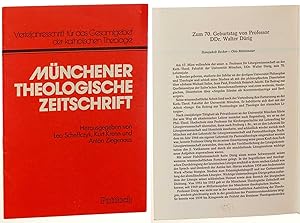 Seller image for Zum 70. Geburtstag von Professor DDr. Walter Drig. Sonderdruck aus: Mnchener theologische Zeitschrift. for sale by Antiquariat Lehmann-Dronke