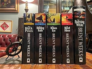 Seller image for The Lightbringer Series [complete in 5 volumes]; The Black Prism; The Blinding Knife; The Broken Eye; The Blood Mirror; The Burning White for sale by Uncharted Books