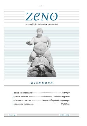 Seller image for zeno: Jahrheft fr Literatur und Kritik. Heft 39/2019: Diskurse (zeno.: Jahrheft fr Literatur und Kritik Jahrheft fr Literatur und Kritik) for sale by Versandantiquariat Felix Mcke